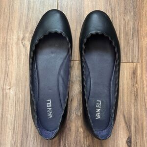 Vaneli Black Scalloped Flats